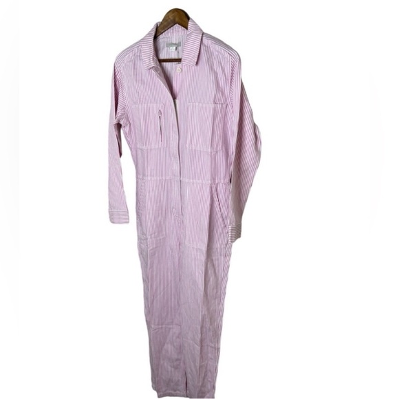Outerknown Women's Station Pink Striped Jumpsuit - Picture 5 of 11